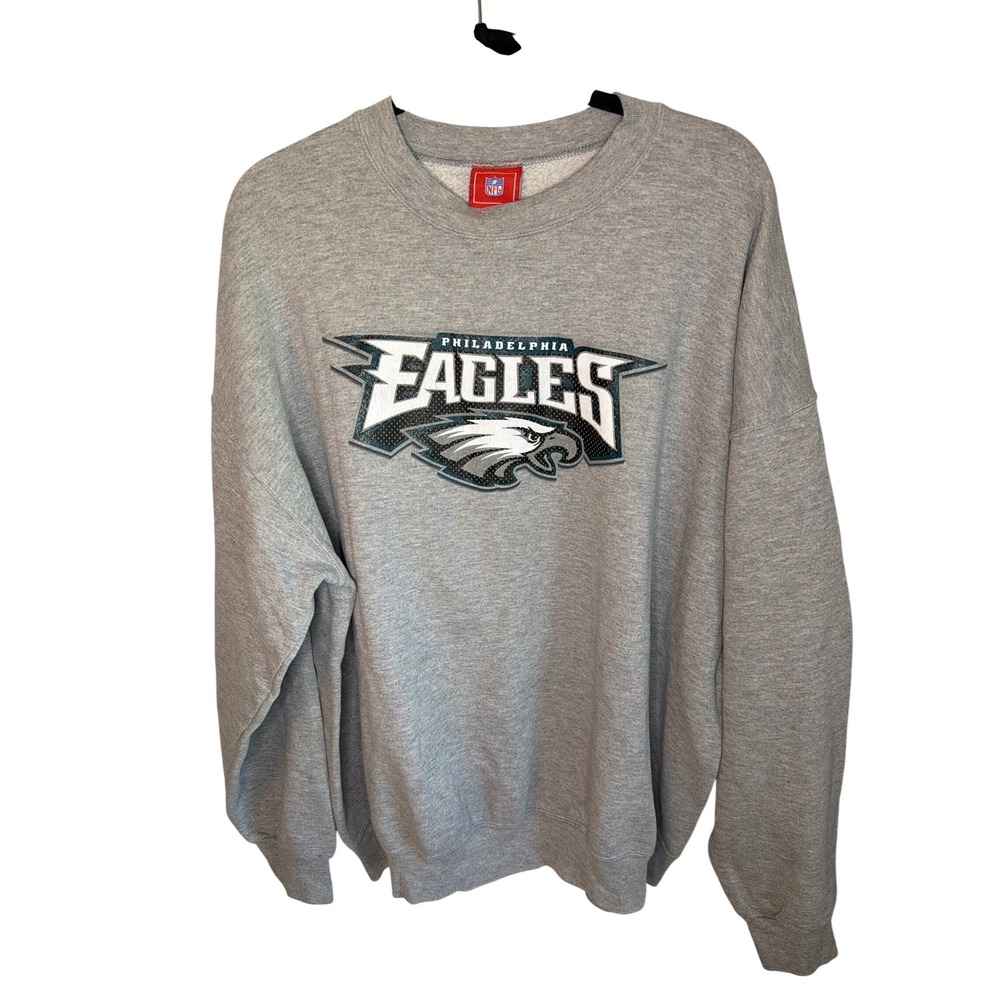 Vintage Y2K NFL Philadelphia Eagles Crewneck Sweatshirt Gray Graphic Pullover